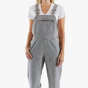 Carhartt Brewster Double Front Railroad Striped Bib Overalls